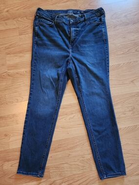 Old Navy Rockstar Dark Blue Super Skinny Jeans High Rise Women Slim Fit Size 20
